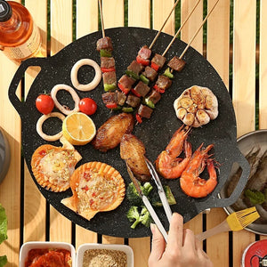 Plaque de cuisson en fonte – Pour grillades, poisson, viande, brochettes (SUPER PROMO 🔥 Stock limité !)